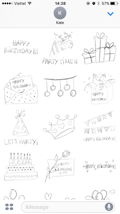 Hand Drawn Birthday Stickers