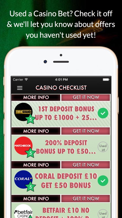 The Free Bet Casino Checklist - Free Bets Galore screenshot-3