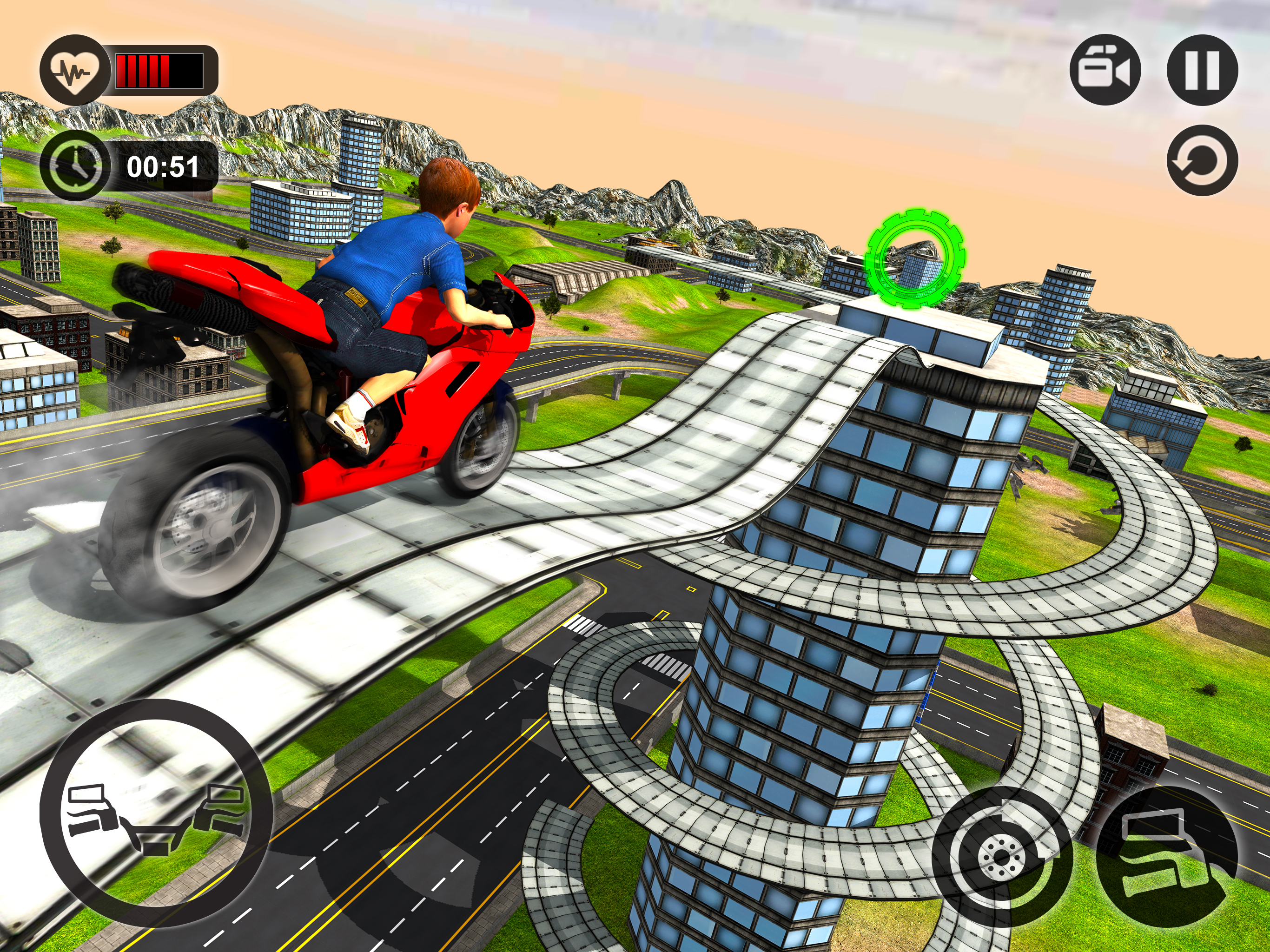 Kids MotorBike Stunt Rider - Rooftop Motorcycle 3D
