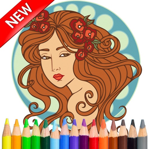 Adult Colouring Princess Girl Stress Relieved iOS App