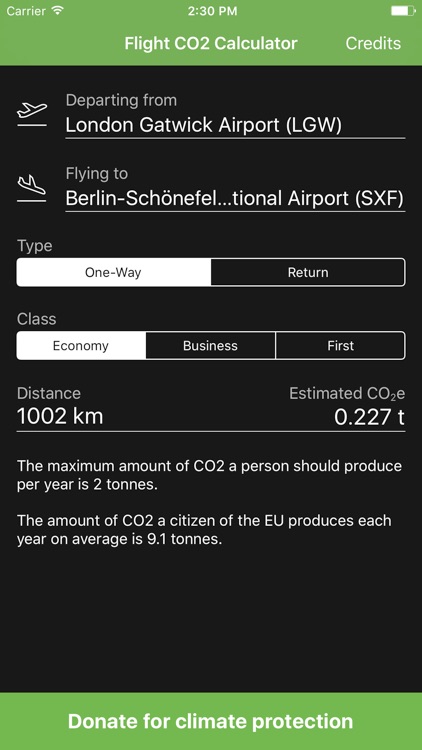 Flight CO2 Calculator - Protect the Climate