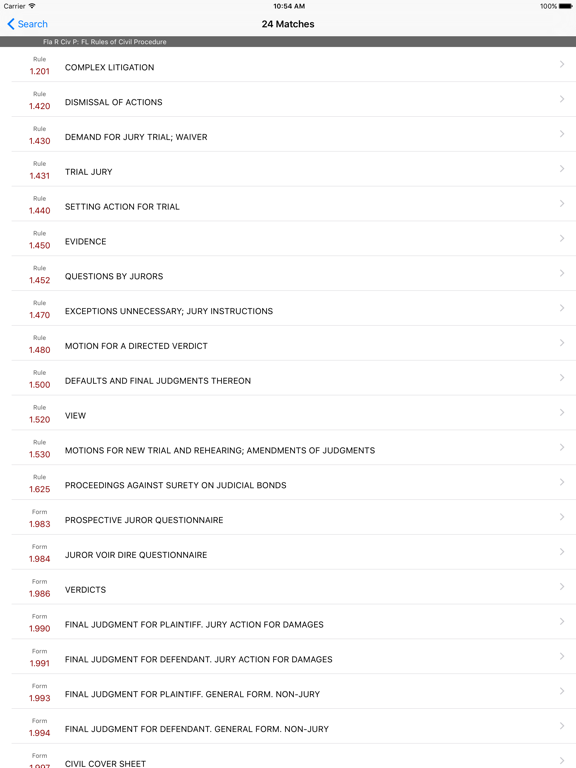 Florida Rules of Civil Procedure (LawStack Series) iPad screenshot