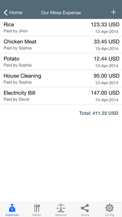 Mess Xpense - meals & expenses screenshot 2