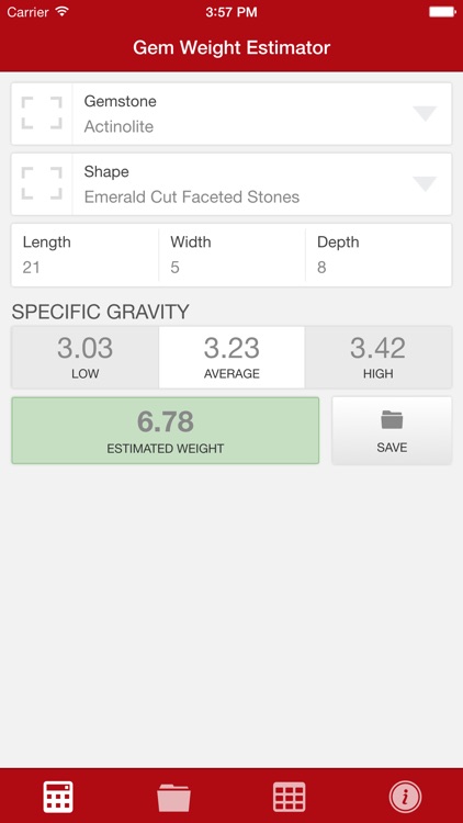 Gem Weight Estimator