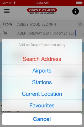 1st Class Taxis screenshot 2
