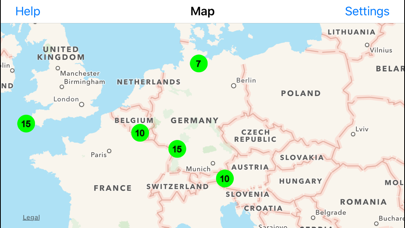 Radiation Map Tracker displays worldwide radiation Screenshot