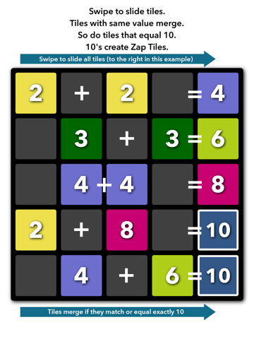 Zap Tiles - Inspired by 2048 & Threes screenshot 3