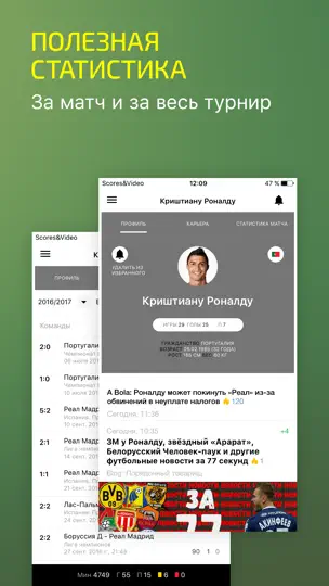 Скриншот Scores & Video: футбол 2018 на iPhone 4