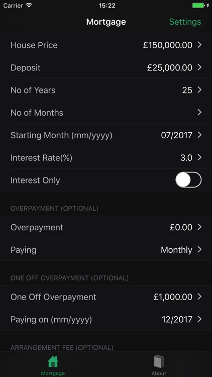 Mortgage Calculator - with overpayments