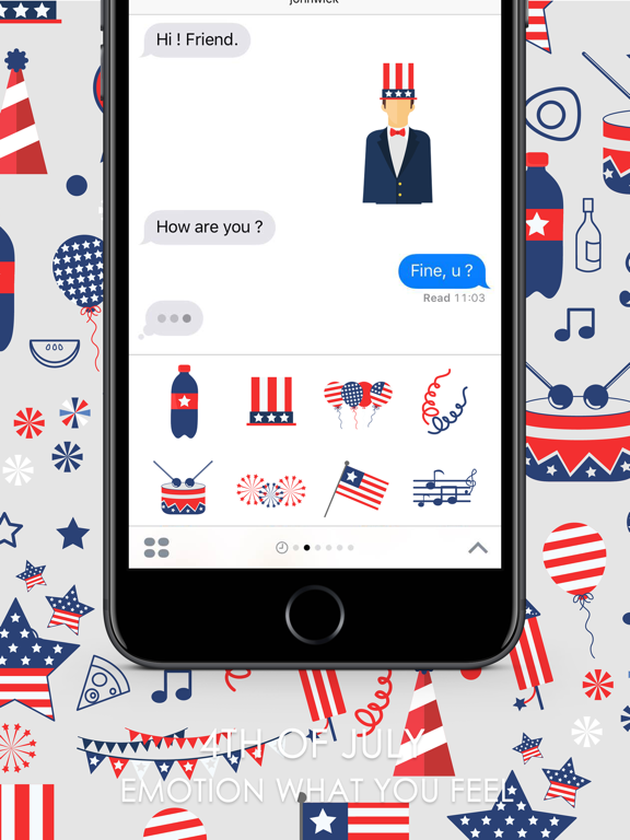 Screenshot #5 pour 4th of July Stickers for iMessage By ChatStick