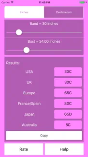 bra size calculator iphone screenshot 1