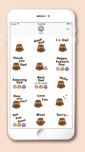 Owl Dad  for Father's day Kawaii emoji(圖2)-速報App
