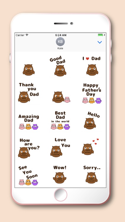 Owl Dad  for Father's day Kawaii emoji
