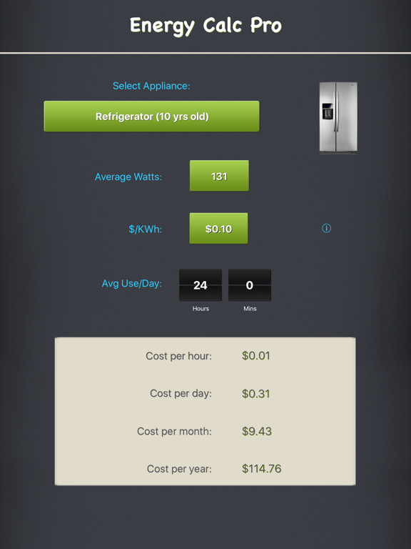 Screenshot #4 pour Energy Calc Pro - Appliance Energy Cost Calculator