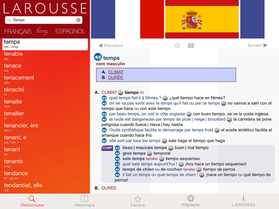 Screenshot #5 pour Grand Dictionnaire Espagnol/Français Larousse