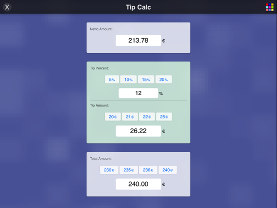 Tip Calc - App iPad screenshot 4 - Travel app