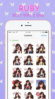 crazyruby sexy girl 2 eng stickers for imessage iphone screenshot 1