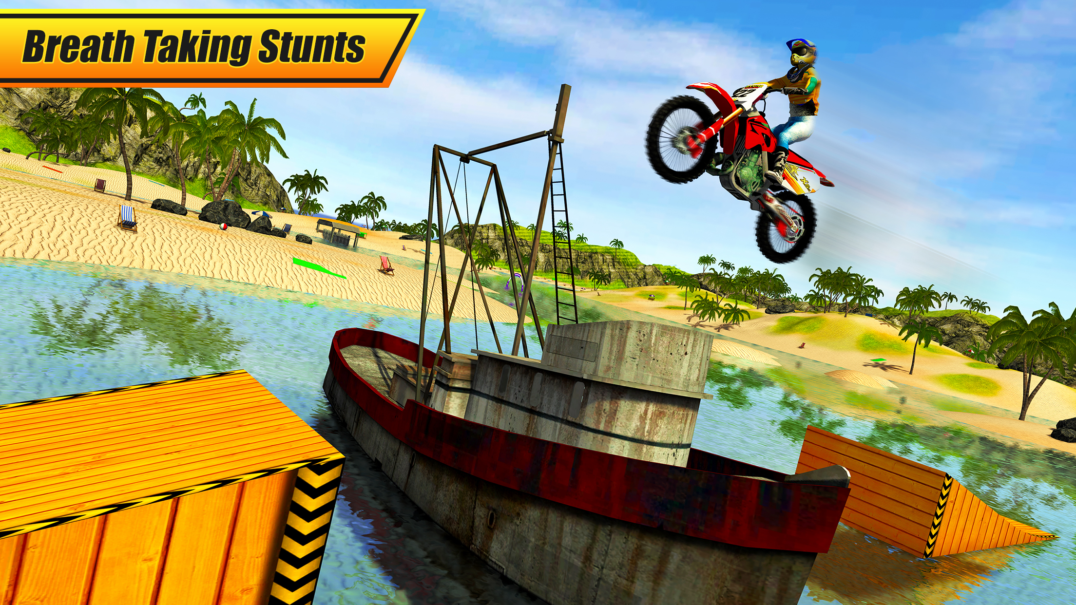 Beach Water Surfer Bike Racing - Motorbike Riding