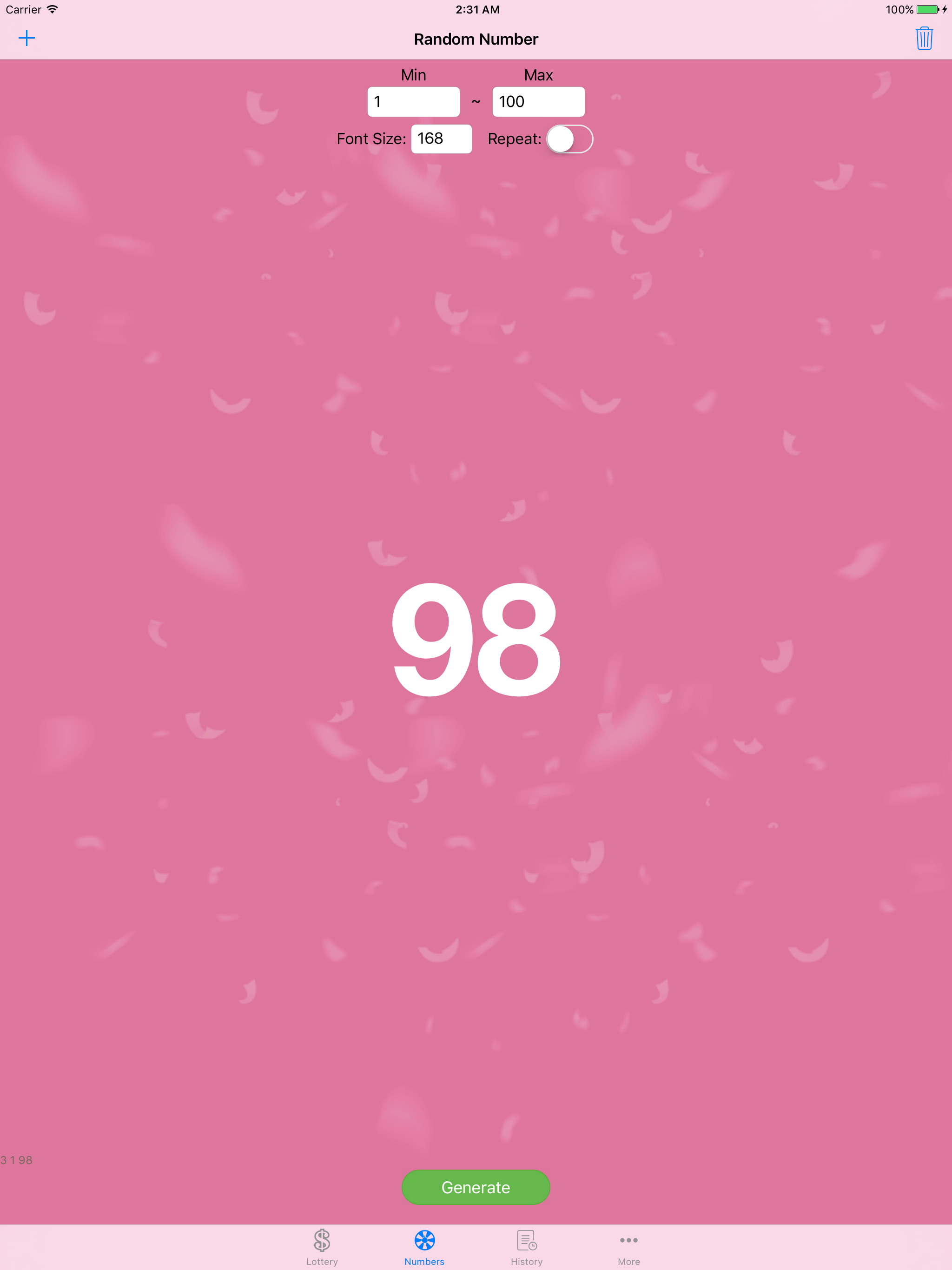 Random All Numbers - the random number generator