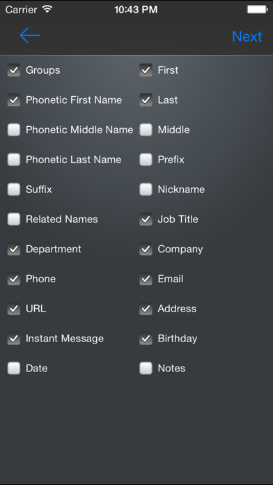 Contacts to Excel Screenshot 3