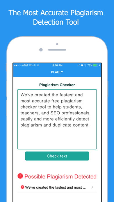 Plagly Plagiarism Checker app screenshot