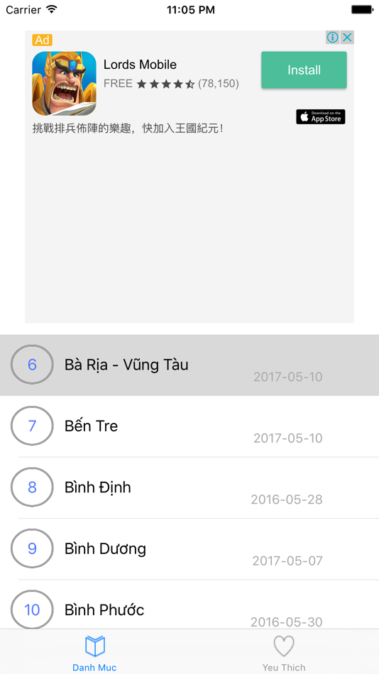 #1. Lịch cúp điện (iOS) By: Tran Duy