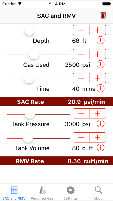 Screenshot #1 pour Scuba Gas Manager