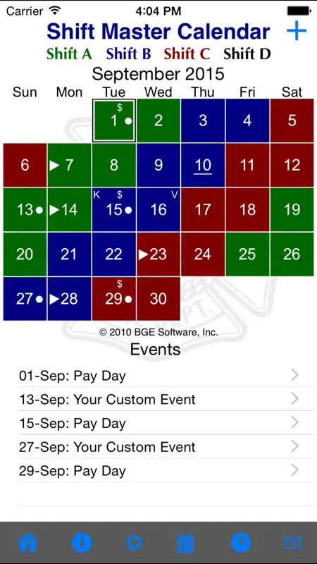 Shift Master Shift Calendar screenshot 1 of 4