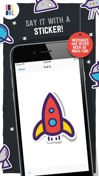 Screenshot #3 pour Ibbleobble Space Stickers for iMessage