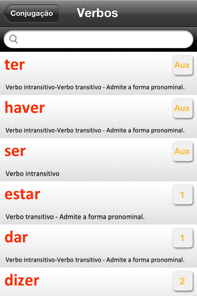 Conjugação verbos portugueses screenshot 2