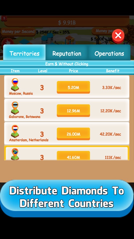 #2. Diamond Miner Tycoon (iOS) Podle: Romit Dodhia