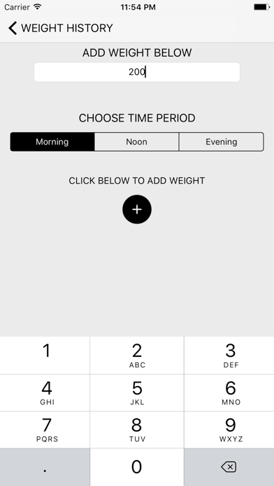 Basic Weight Tracker iPhone screenshot