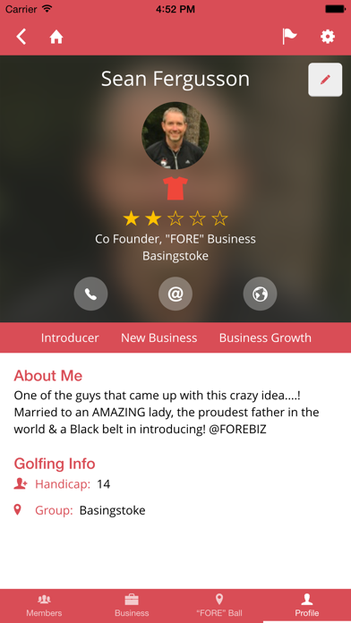 "FORE" Business GolfNetworking Screenshot