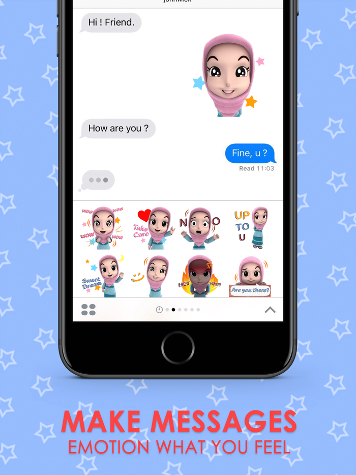 Nada1 Muslim hijab Eng Stickers for iMessage