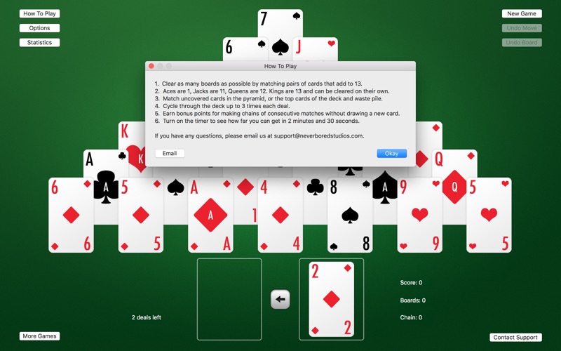 Screenshot #2 for Pyramid Solitaire Cards