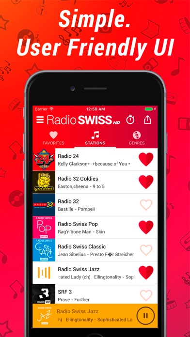 Radio Swiss HD iPhone screenshot 1 - Music app