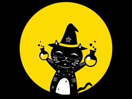 Magic spells, deadly apple, mixed potions, the black cat witch is here