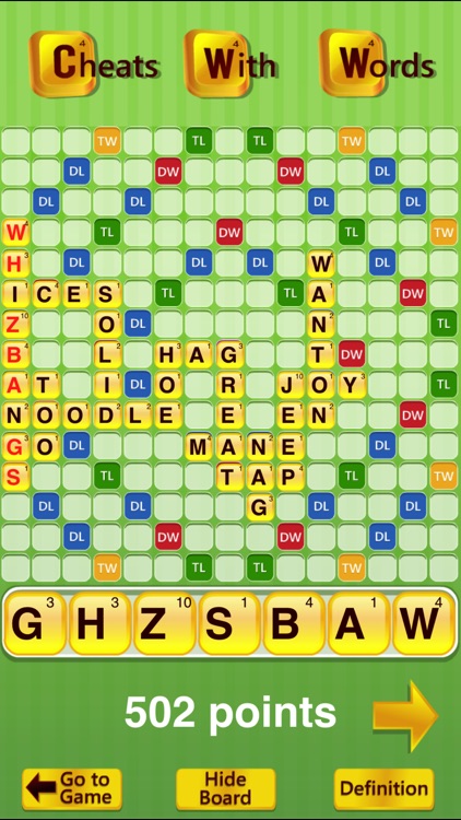 Cheats with Words - for Words with Friends