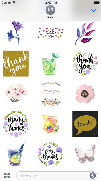 Thank You From the Heart Flowers & Drinks Stickers