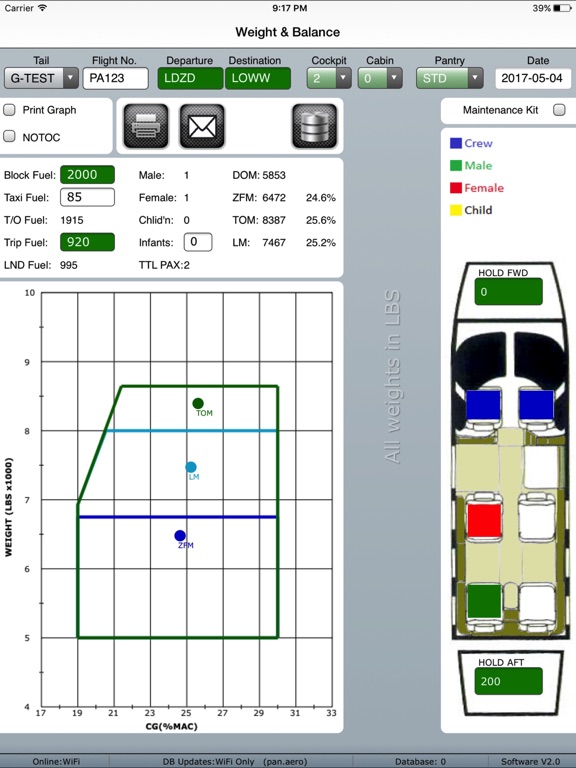 Screenshot #4 pour Pan Aero Weight and Balance C525