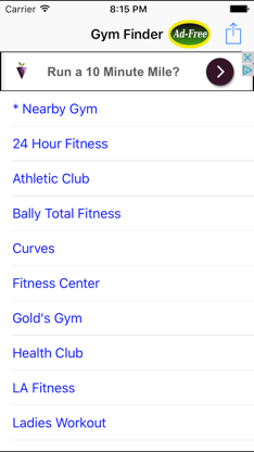 Gym Finder: Find Fitness Workout Gyms Near Me screenshot 1