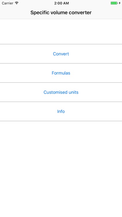 Specific volume converter
