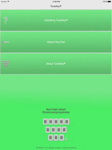 TuneKey® -  Key Size & Finger Scope