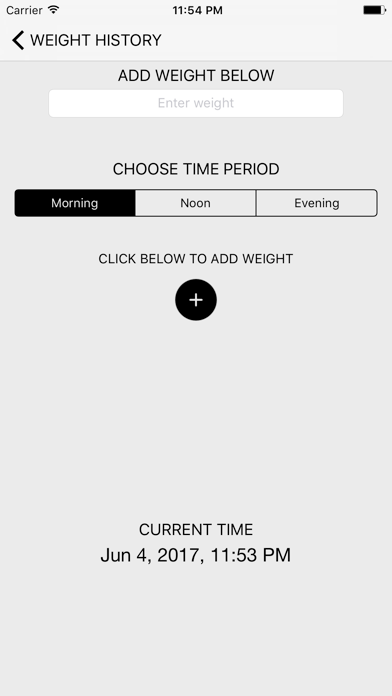 Basic Weight Tracker iPhone screenshot