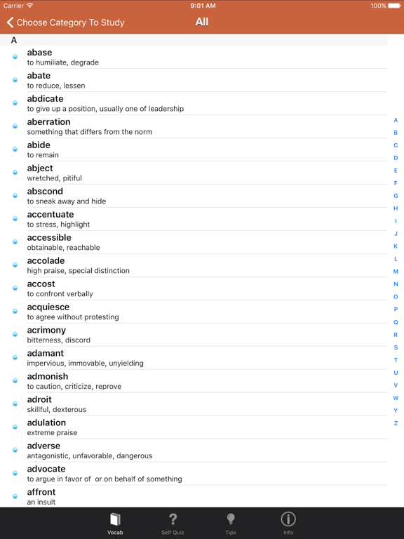 Screenshot #5 pour SAT Vocab by Davidson Tutoring