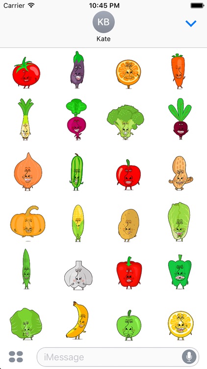 Funny vegetables and fruit characters