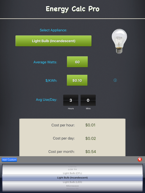 Screenshot #5 pour Energy Calc Pro - Appliance Energy Cost Calculator