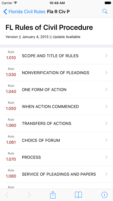 Florida Rules of Civil Procedure (LawStack Series) Screenshot