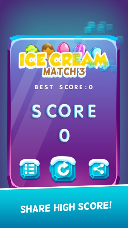 Ice cream match 3 puzzle game