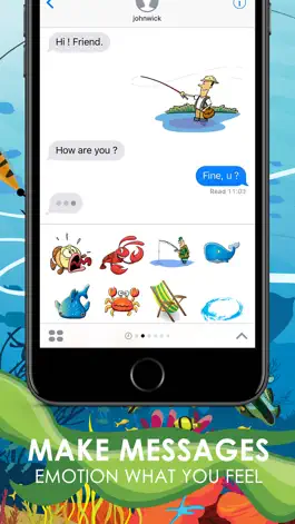 Game screenshot Fishing Emojis Stickers by ChatStick apk